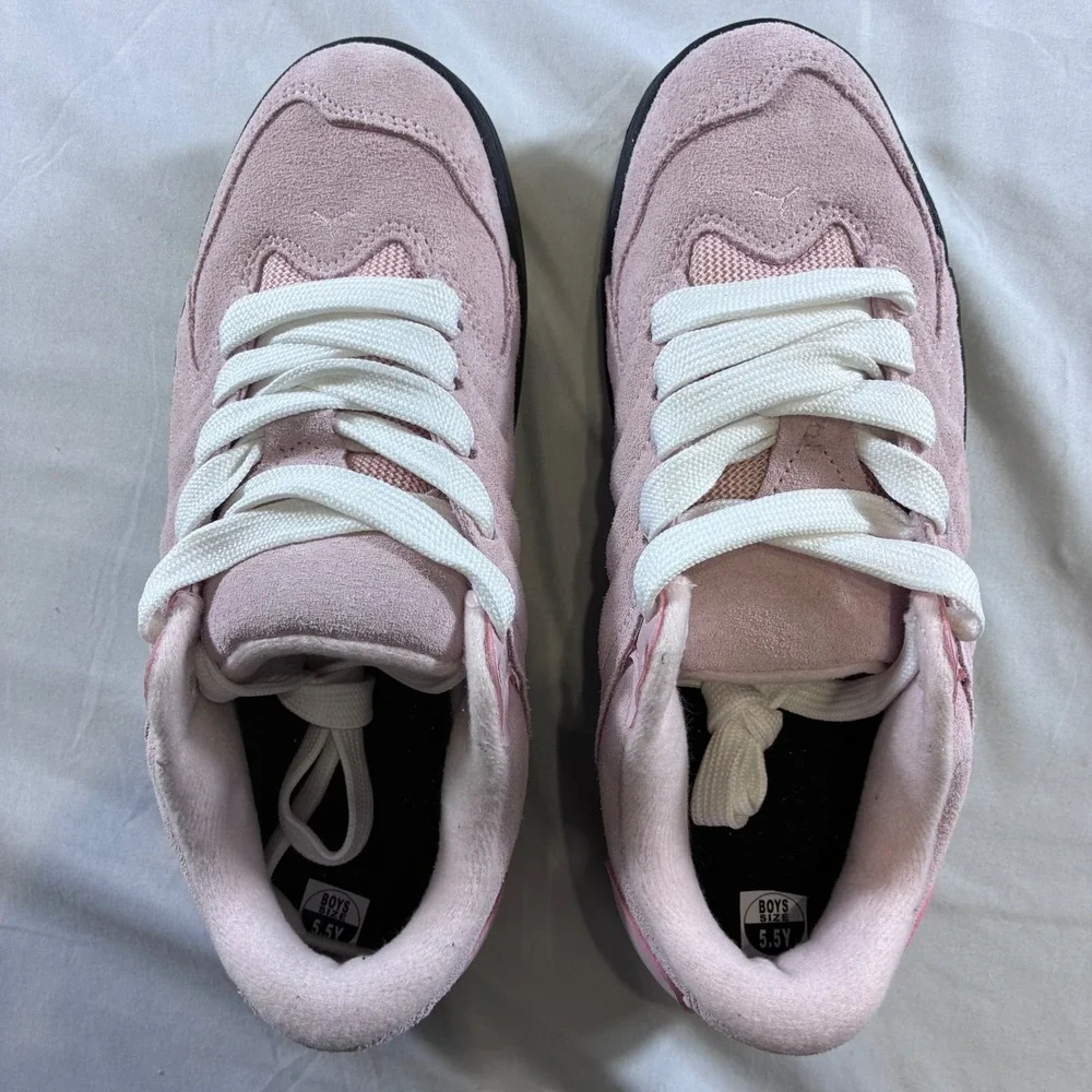 Jordan Stadium 90 GS Pink Suede Black Gum Kids Sneakers FB5679-600 Size 5.5Y